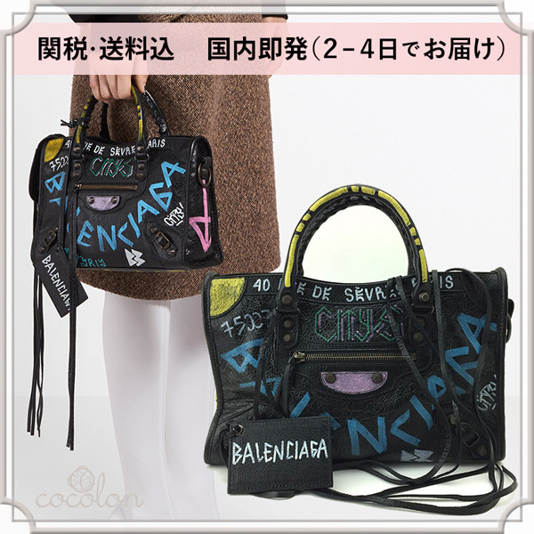 バレンシアガBALENCIAGA GRAFFITI ハンドバック スモール 431621.0FE1T.1060スーパーコピー