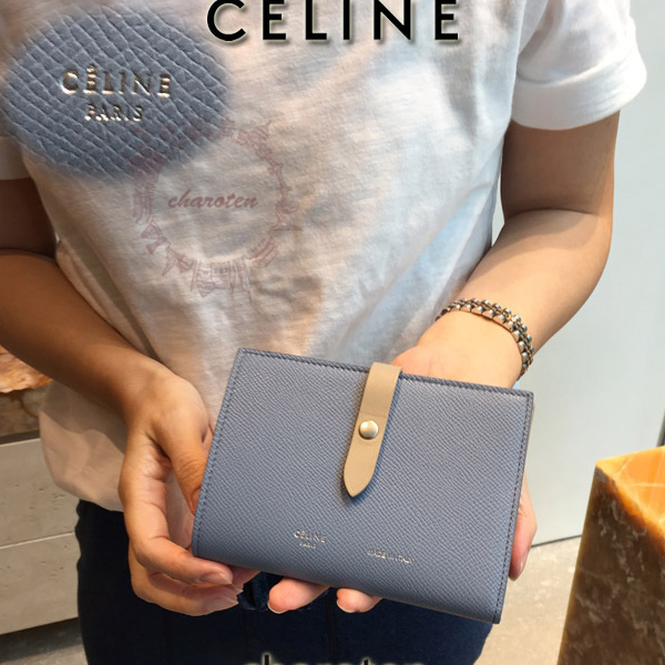 CELINE 折りたたみ財布 洗練度MAX☆ストラップ中財布 セリーヌコピー