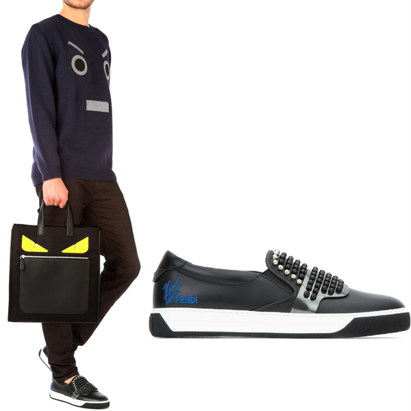 FENDI スニーカー FE1072 KARLITO STUDDED SLIP-ON SNEAKERS フェンディ スニーカー コピー