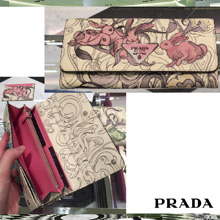 プラダ ウサギが prada 長財布 ラビット ピンク プラダ ウサギ 財布スーパーコピー