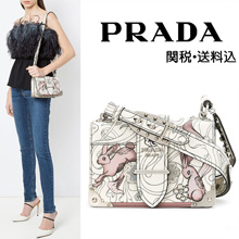 PRADAウサギが PRADA Grace 1BD045 2EAO F0384ラビットカーフレザーバッグ スーパーコピー