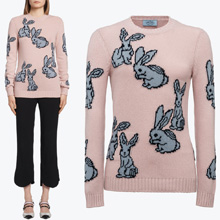 プラダ ラビット ニット・セーター プラダ うさぎ ニットRABBIT INTARSIA CAS...