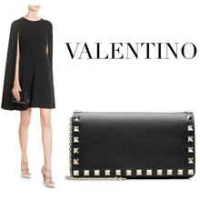 VALENTINO ロックスタッド チェーンクロスボディバッグ LW2P0372BOL 0NO ブラック ヴァレンティノ 財布 コピー