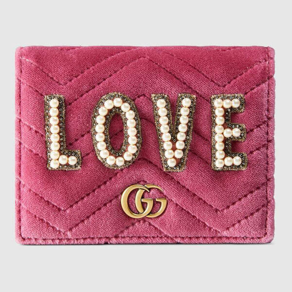 グッチ 財布 コピー GUCCI LOVE GGマーモントエンブロイダリー ベルベットウォレット