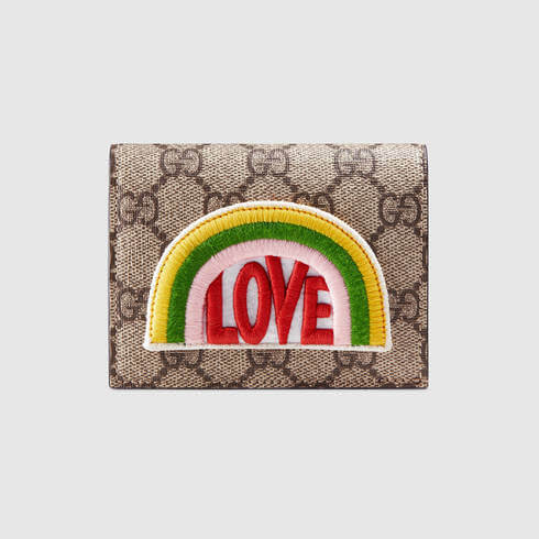 グッチ 財布 コピー レインボー GGスプリーム ミニ財布 LOVE+レインボー