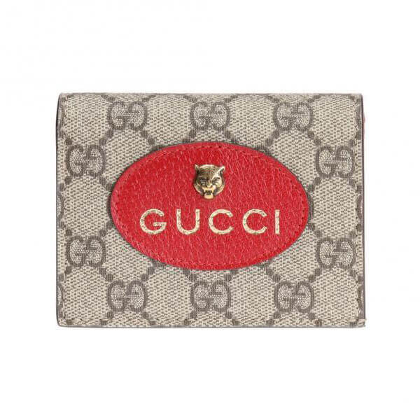 グッチ 財布 コピー GUCCI GG Supreme 紙幣・小銭入れ付き 二折り財布 レッド