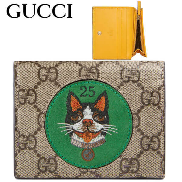 グッチ 財布 コピー GUCCI 犬 可愛い コインと紙幣入れミニ財布 506277 9F27G 9758アップリケ GGスプリーム カードケース