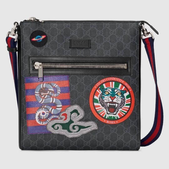 GUCCI Night Courrier soft GG Supreme 虎ロゴ ショルダー グッチ バック コピー ショルダーバッグ 虎のロゴをアップリケに した GGならで個性的なヴィンテージのショルダーバック