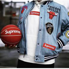 スーパーコピー Supreme x NBA team warm up Jaket-Denim ジャケット ナイキ コラボ デニム