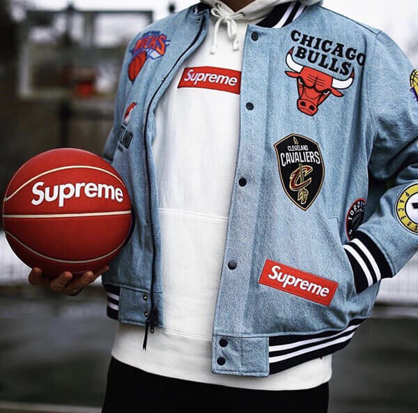 スーパーコピー Supreme x NBA team warm up Jaket-Denim ジャケット ナイキ コラボ デニム