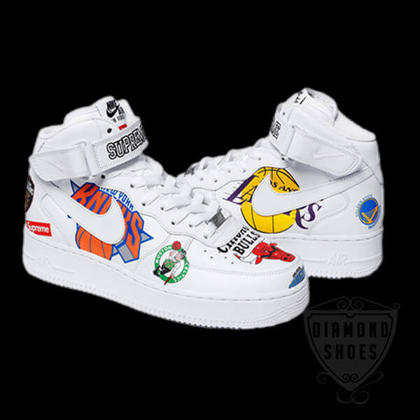 SS18 スーパーコピー SUPREME NIKE NBA スニーカー TEAMS AIR FORCE 1 MID WHITE