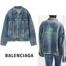 バレンシアガ デニムジャケット ブルー コピー BALENCIAGA 18春夏oversized...