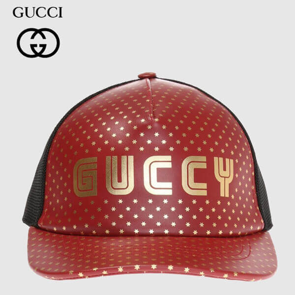 2018新作限定 GUCCY プリント レザー ベースボールハット GUCCI グッチスーパーコピー 日本未入荷色 426887 4HD68 6460