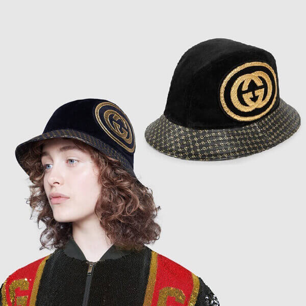 2018新作限定 グッチスーパーコピー キャップGucci×DapperDan コラボ GGレザーハット ブラック