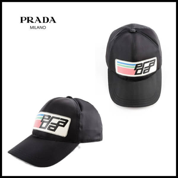 プラダ キャップスーパーコピーPRADA ロゴ キャップ SAFFIANO LOGO NYLON BASEBALL CAP_BLACK_68I-GFG017