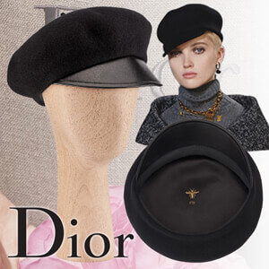 2019新作人気 Dior ディオール キャップスーパーコピー ブラックベレーキャップ ブラック...