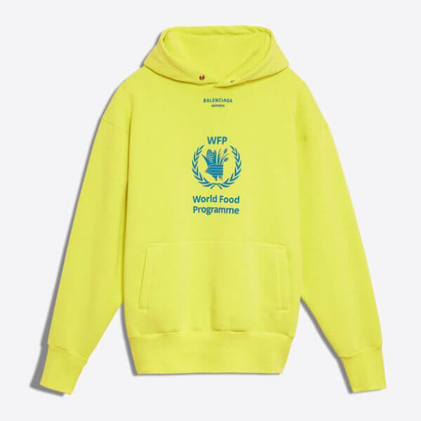 バレンシアガ WORLD FOOD PROGRAMMEフーディー YELLOW / NAVY 世界食糧計画Balenciaga