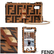 フェンディiPhoneXS ケース コピー FENDI フェンディ 18AW FF チェーン ガラス装飾 iPhone X iPhone Xsケース