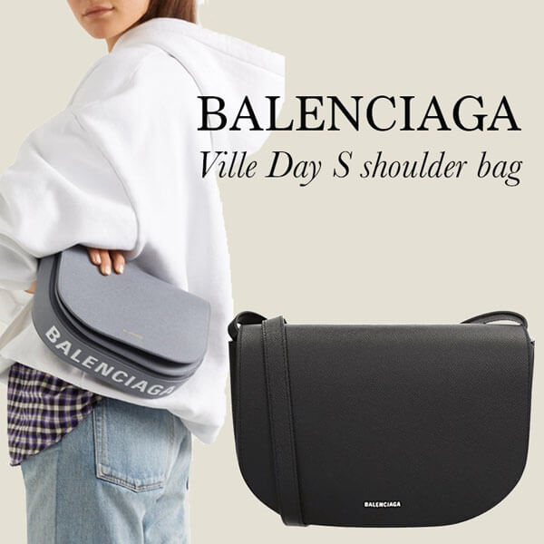 バレンシアガ コピー BALENCIAGA ヴィル デイバッグ S 5422070OTAM1000 ブラックxホワイトロゴ