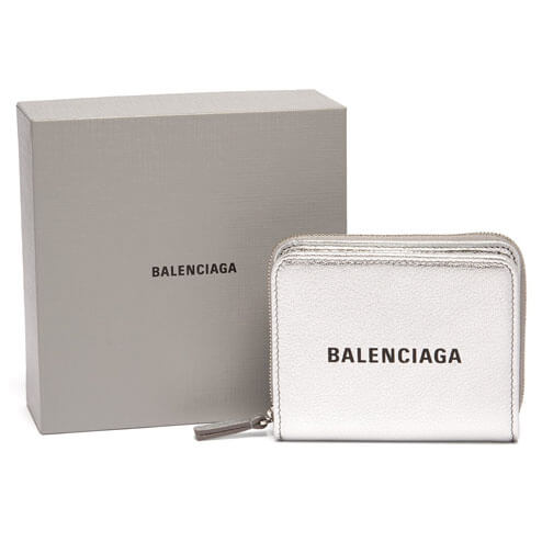 バレンシアガ コピー BALENCIAGA Everyday zip wallet 人気のシルバー