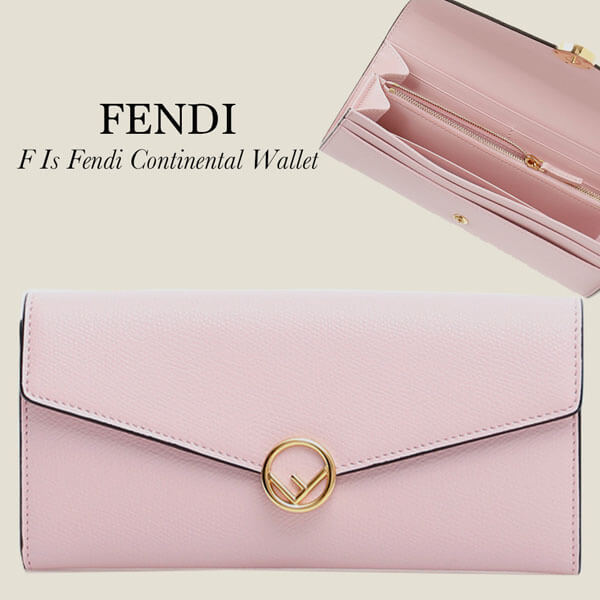 FENDI F is フェンディコピー レザー 長財布 8M0251A18BF01KW パウダーピンク