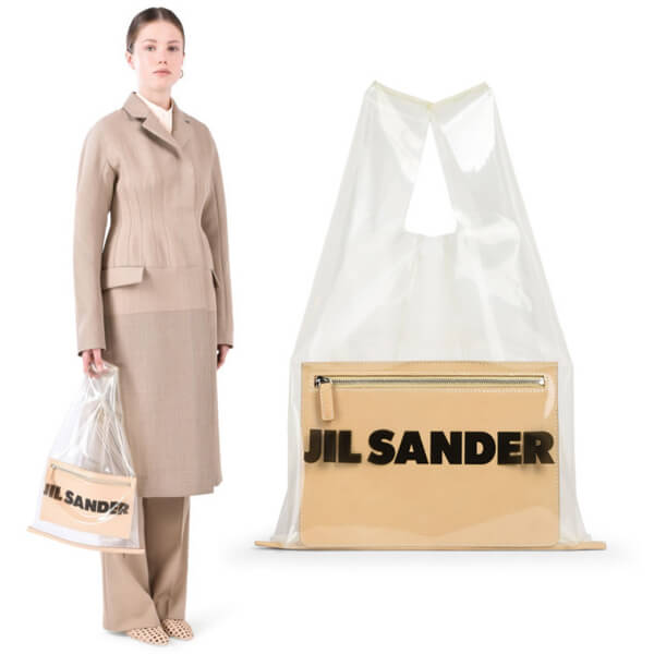 JIL SANDER ジルサンダー コピー マーケットバッグ クリアポケットバッグ