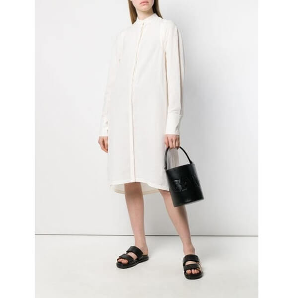 Jil Sander ジルサンダー コピー トートバッグ 19SS ブラックレザー ショッピングバッグ ラージ