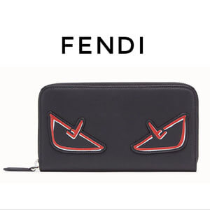 フェンディコピーFENDI フェンディモンスター ジップアラウンド 長財布 BLACK