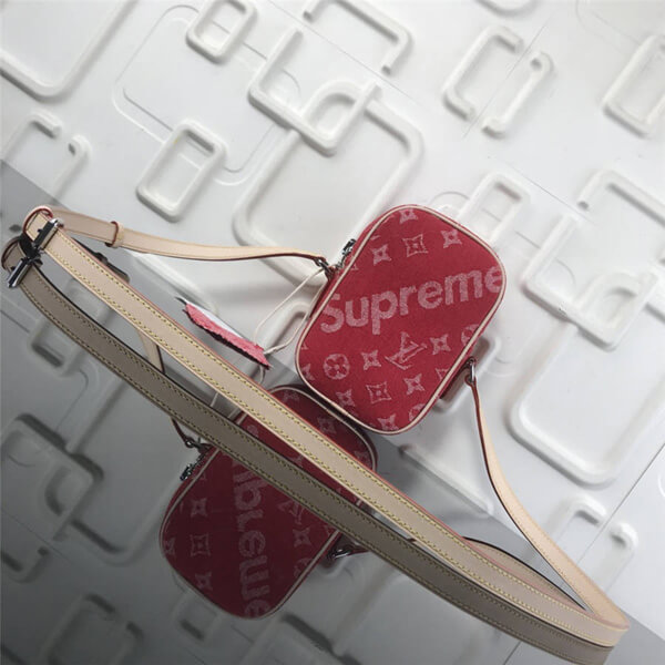 ルイ・ヴィトン Supreme Humble Reproduction デニム ショルダーバッグ ラグジュアリー 53434 レッド