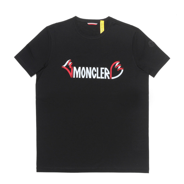 モンクレール MONCLER Tシャツ コピー メンズ 8025250 8390Y 999 半袖Tシャツ BLACK ブラック 