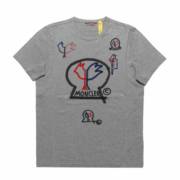 モンクレール MONCLER Tシャツ コピー メンズ 8037850 8390Y 987 半袖Tシャツ GREY グレー