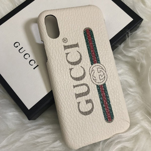 グッチ スマホケース コピー GUCCI ロゴ プリント iPhone X/XS アイフォンケース 追跡付き