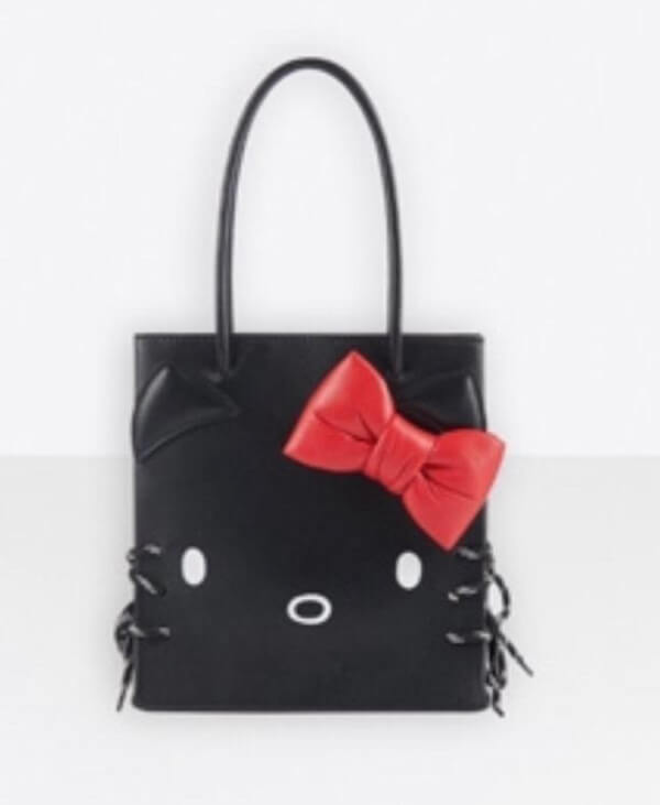 2020超限定 バレンシアガ偽物【BALENCIAGA&Hello Kittyコラボ】Shopping Tote XXS black