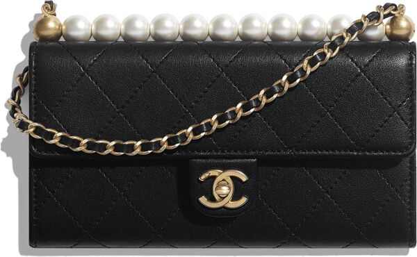 2020日本未発売新作 プレゼントにも可愛い☆CHANEL シャネル偽物☆パール付きチェーンクラッチ