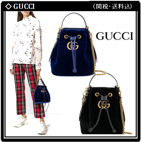 2020日本未発売新作 グッチコピー【GUCCI】GGマーモント 2WAY バケットバッグ