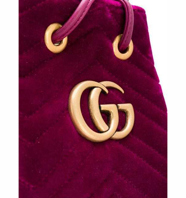 グッチスーパーコピー【2020新作】GUCCI GGマーモント ベルベット 巾着バッグ