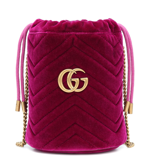 2020最新/限定 バケットに目が釘付け★グッチ偽物【GUCCI】GG Marmont Velvet Bucket Bag