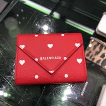 2020年人気新作 BALENCIAGA バレンシアガコピー財布 Papier Comp Wallet ペーパー コンパクト ウォレット ハート プリント