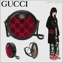 2020日本未発売新作 グッチ偽物 GUCCI GGベルベットラウンド ショルダーバッグ 574978 9TIKT 6464