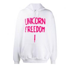 VETEMENTS ユニコー ヴェトモン パーカー コピー Unicorn-print バックステッチのロゴディテール