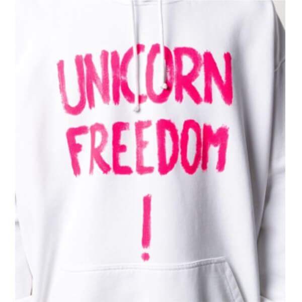 VETEMENTS ユニコー ヴェトモン パーカー コピー Unicorn-print バックステッチのロゴディテール