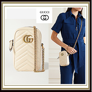 2020年春夏新作 グッチ偽物 GUCCI GGマーモント キルティングレザー ショルダーバッグ