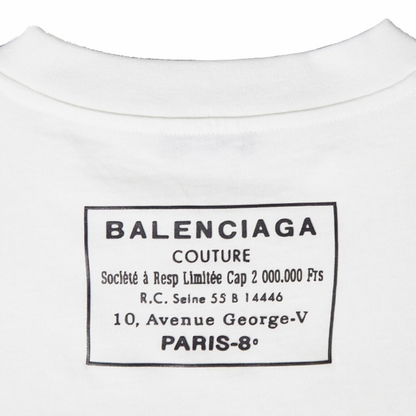 バレンシアガ tシャツ コピー 【BALENCIAGA】すぐ届く バックプリントが ポイント白黒 WH9000