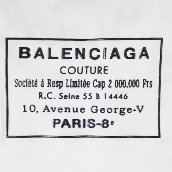 バレンシアガ tシャツ コピー 【BALENCIAGA】すぐ届く バックプリントが ポイント白黒 WH9000