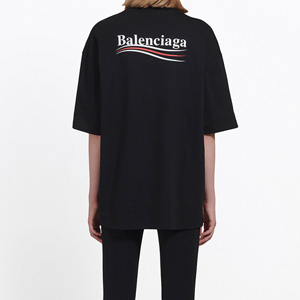 バレンシアガ tシャツ 偽物 レディース ブラック半袖 BALENCIAGA パロディ 556102 TAV44 1000