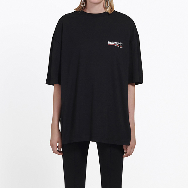 バレンシアガ tシャツ 偽物 レディース ブラック半袖 BALENCIAGA パロディ 556102 TAV44 1000