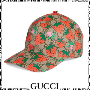 2020新作GUCCI グッチストロベリー(いちご) プリント GG キャップ 584412 3HH36 8472