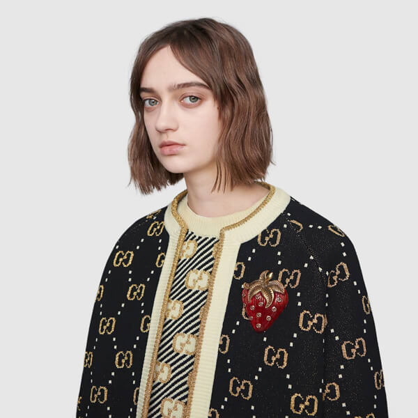 2020新作限定人気 GUCCI グッチ 苺 ●エナメル ストロベリー ブローチStrawberry09