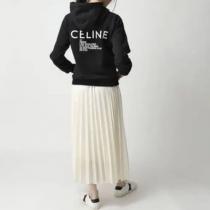 20SS新作 セリーヌ ロゴ入り 偽物 フリース スウェット CELINE パーカー 2Y005...