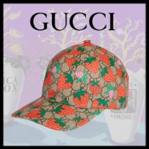 2020新作GUCCI グッチストロベリー(いちご) プリント GG キャップ 584412 3...